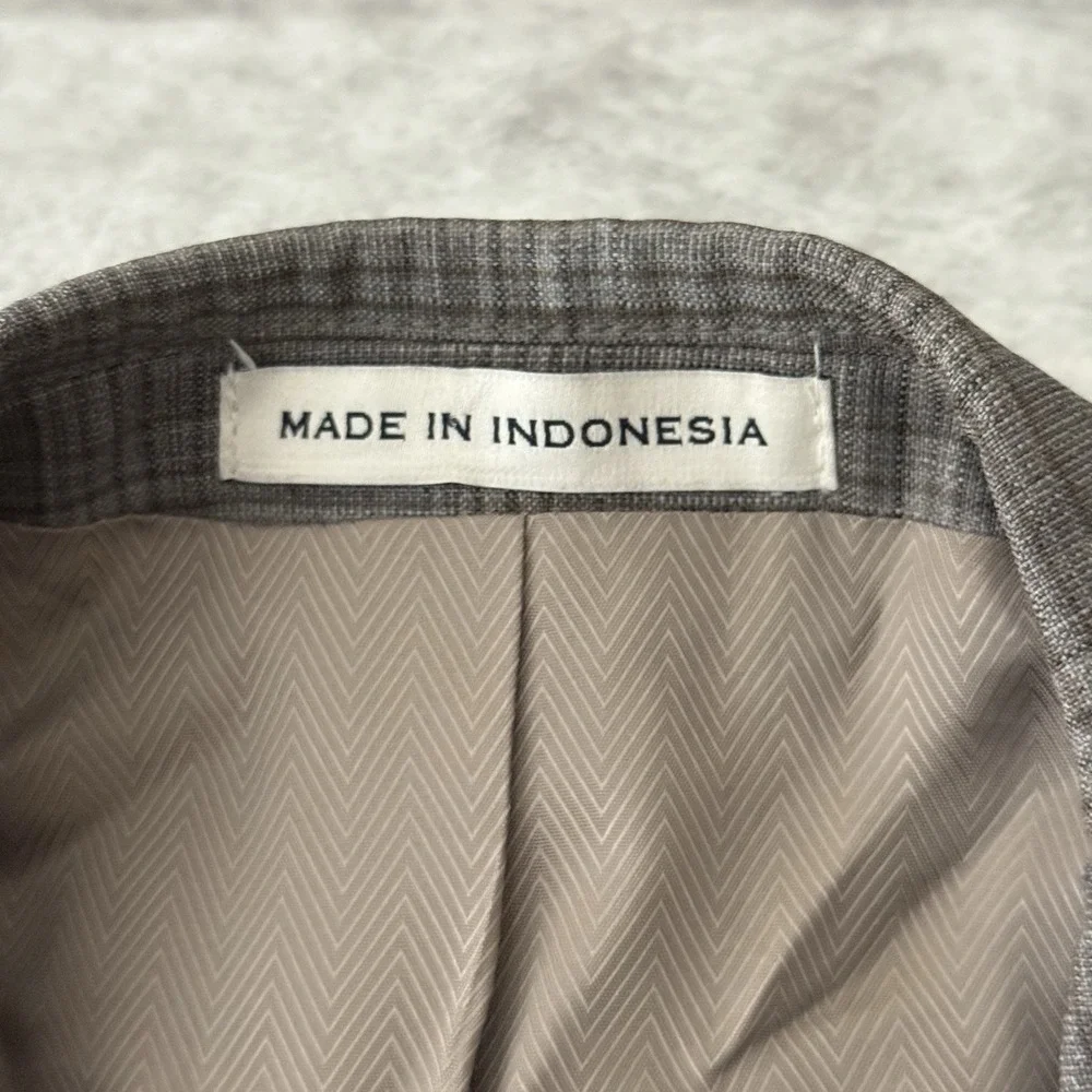 Joseph Abboud 42S Gray Brown Glen Plaid Wool Blazer Lanificio TG‎ di Fabio Italy